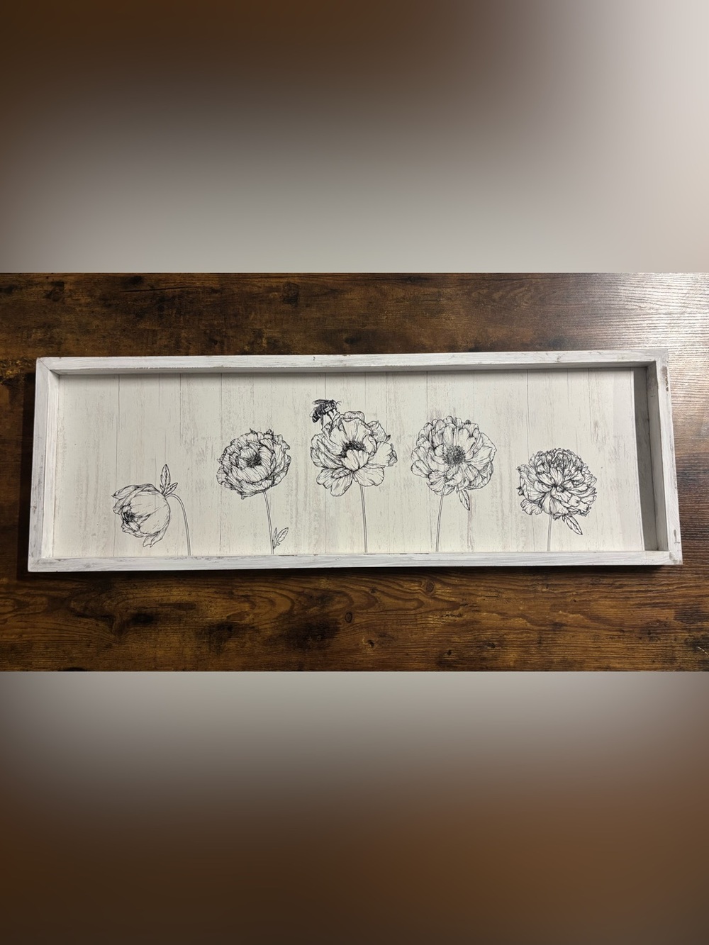 White Framed Floral Wall Art - Neutral Botanical Print